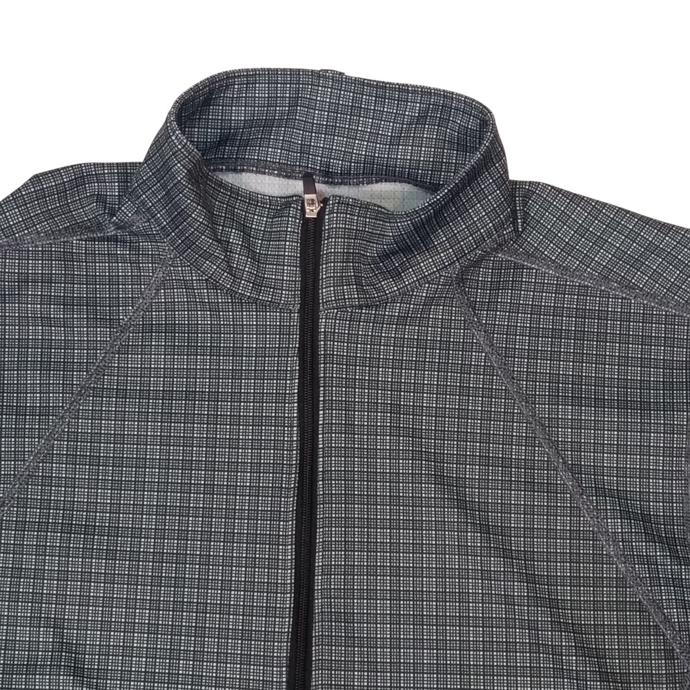 Kerrits Womens XL Grey Grid Quarter Zip Short Sleeve Equestrian Riding Top